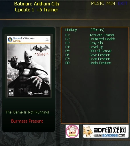 Batman - Arkham City: Трейнер/Trainer (+5) [Update 1: DX9/DX11 - Fixed] {testhawk}