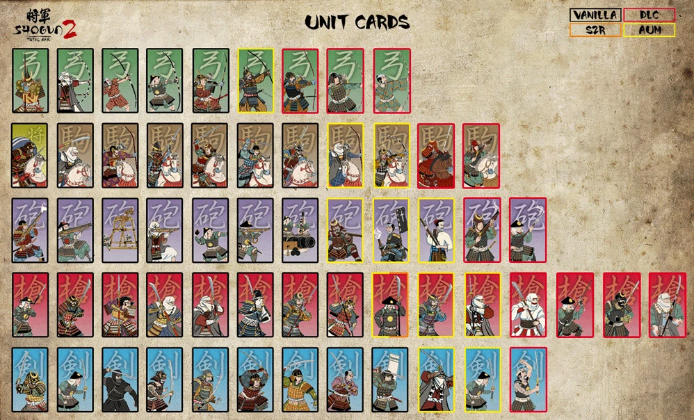 Total War: Shogun 2 "UNIT CARDS 3"