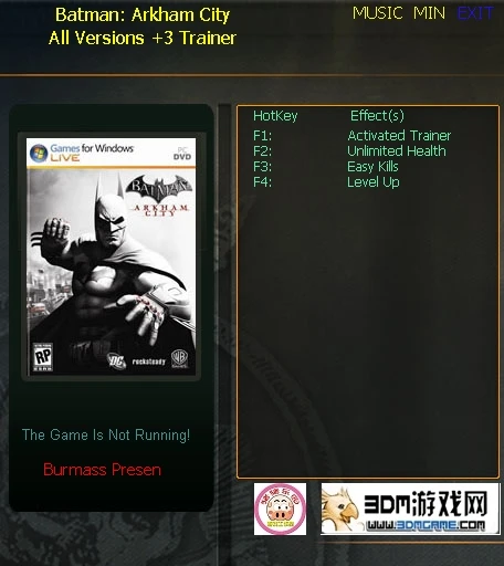 Batman - Arkham City: Трейнер/Trainer (+3) [All Versions: 1.0/Update 1 and Others - DX9/DX11: Fix 4] {testhawk}