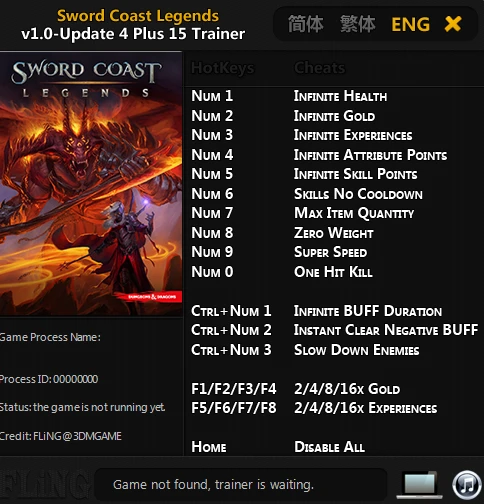 Sword Coast Legends: Трейнер/Trainer (+15) [1.0 / Update 4] {FLiNG}