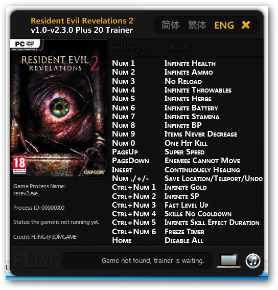 Resident Evil: Revelations 2 ~ Episode 1-4: Трейнер/Trainer (+20) [1.0 - 2.3.0] {FLiNG}