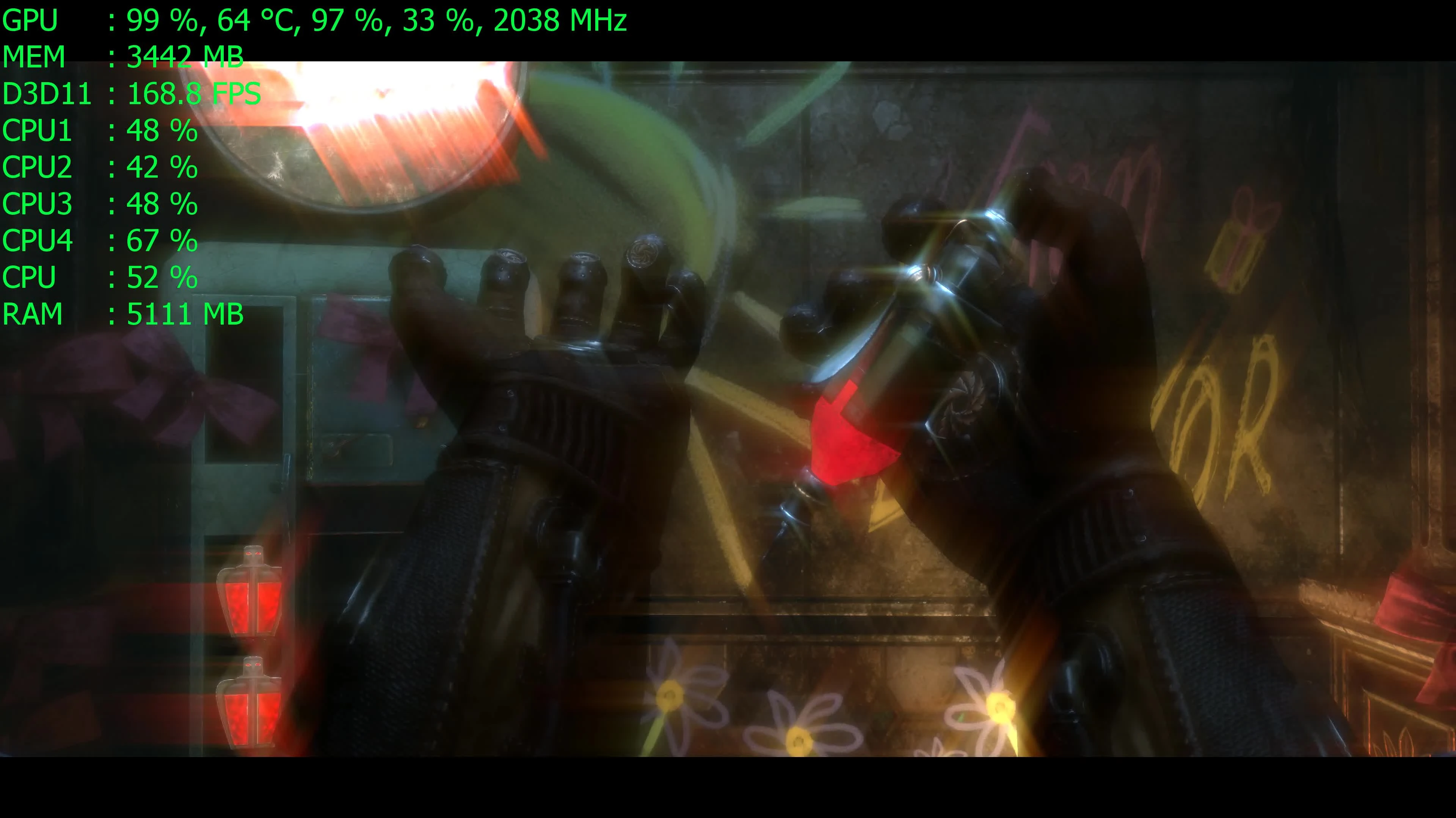 Геймплей BioShock 2 Remastered в 4K Ultra HD на GeForce GTX 1060 6Gb