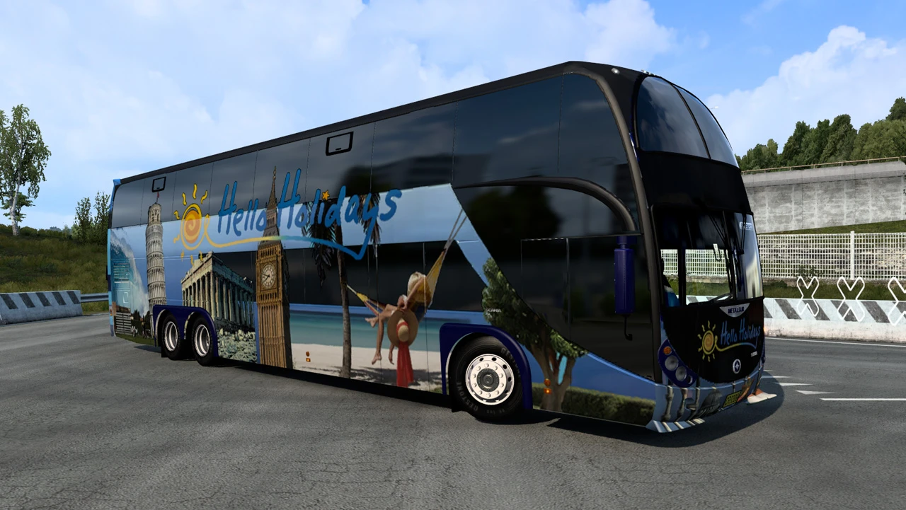 Euro Truck Simulator 2 "BigBus трафик пак" [v2.0.14] {Genotip71}