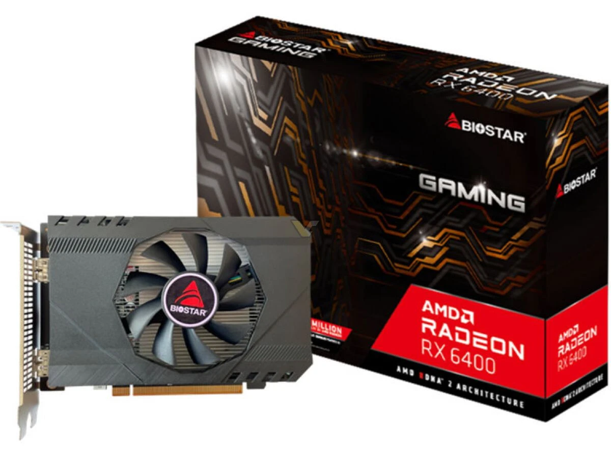 Biostar and XFX release Radeon RX 6400 graphics cards of unconventional design Biostar and XFX release Radeon RX 6400 graphics cards of unconventional design