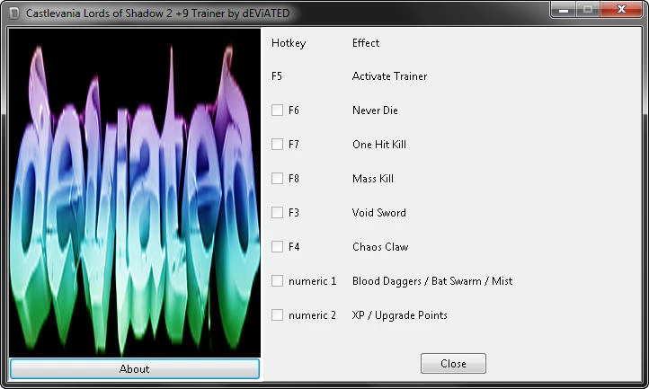 Castlevania ~ Lords of Shadow 2: Трейнер/Trainer (+9) [1.0.0.1 (Update 1)] {dEViATED}