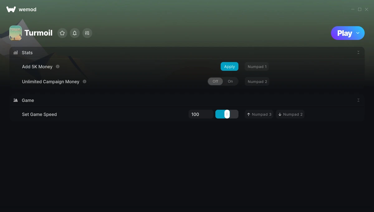 Turmoil "Трейнер +3" [UPD: 10.01.2025] {STiNGERR / WeMod}