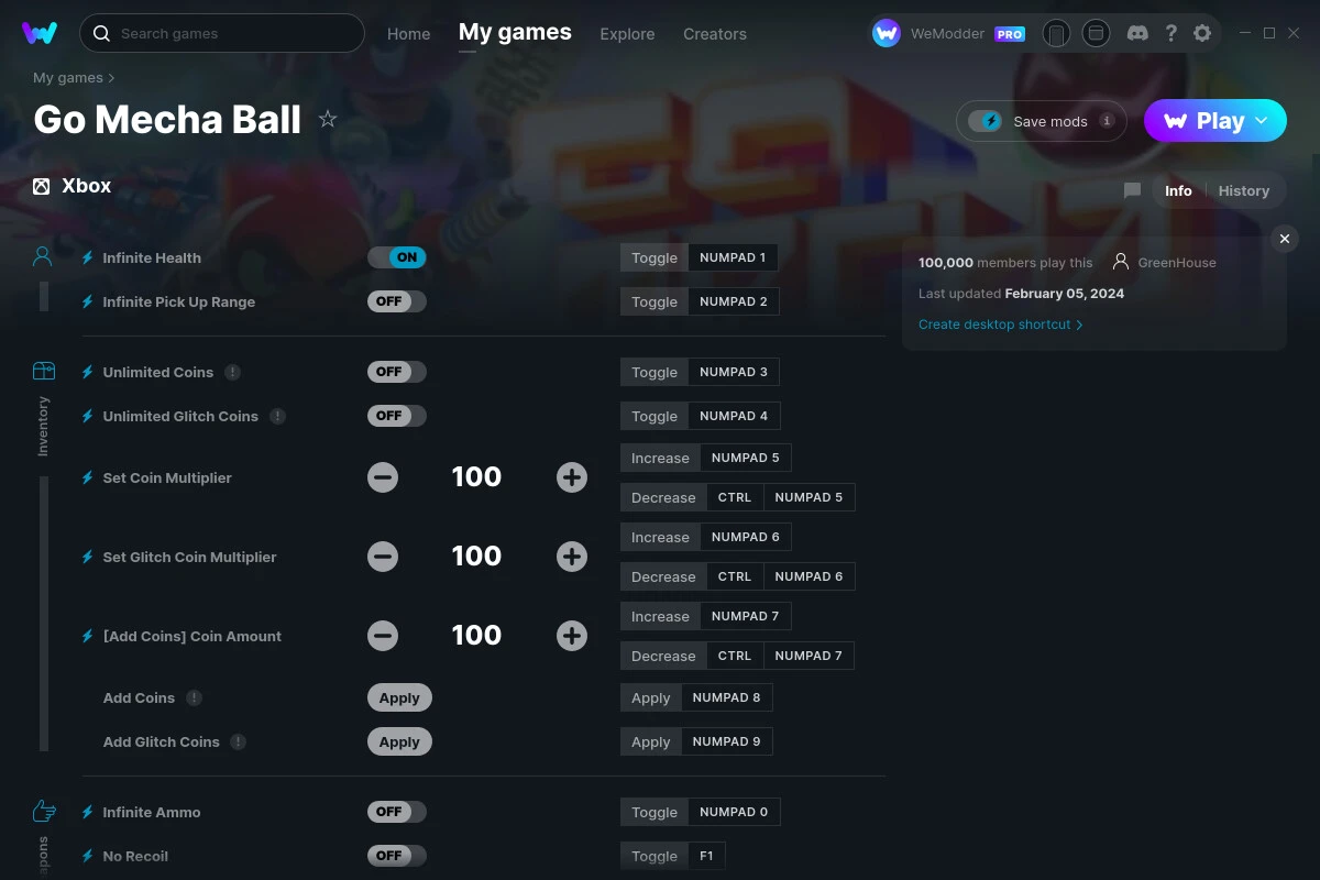 Go Mecha Ball "Трейнер +18" [UPD: 05.02.2024] {GreenHouse / WeMod}