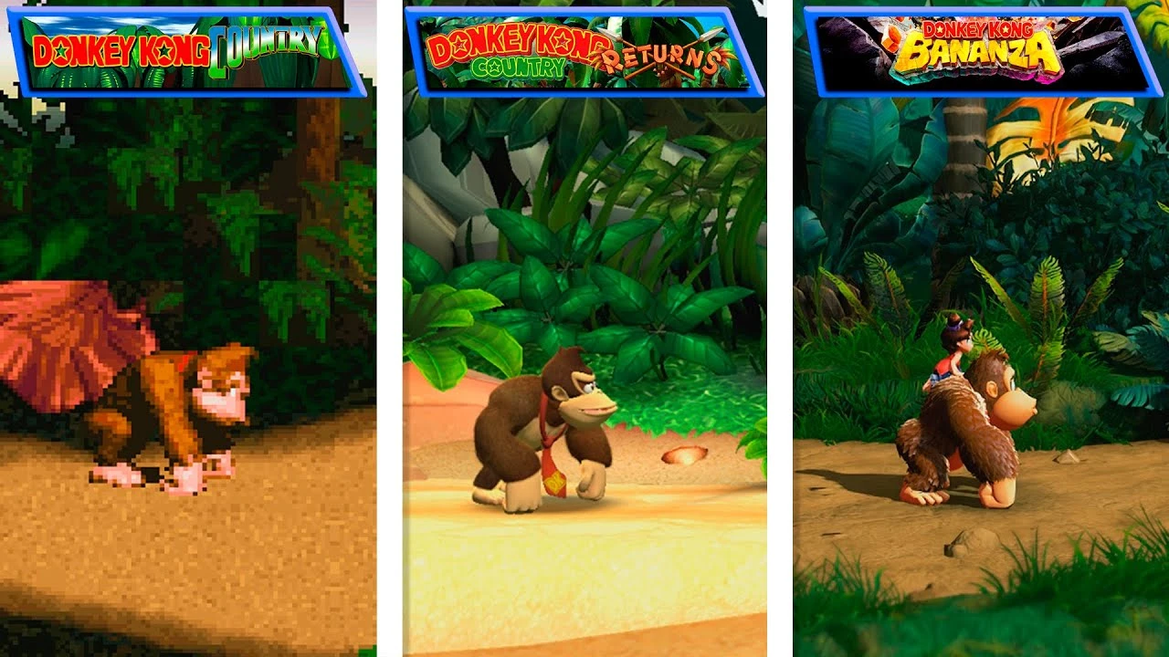 Эволюция графики Donkey Kong: от Country до Returns и Bananza