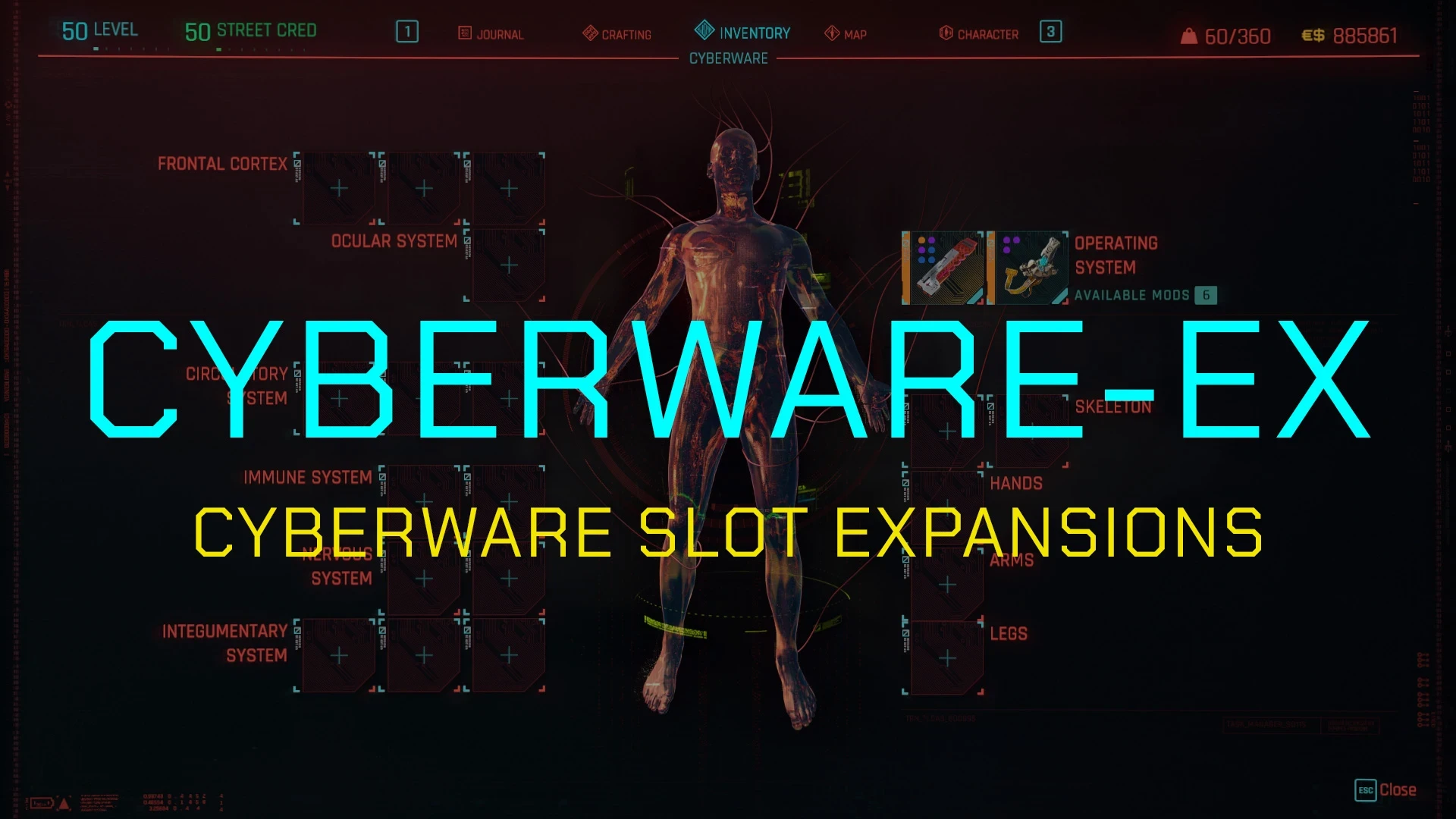 Cyberpunk 2077 "CyberwareEx расширение киберимплантов" [v1.5.5]