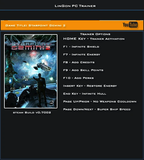 Starpoint Gemini 2: Трейнер/Trainer (+9) [Build 0.7002] {LinGon}
