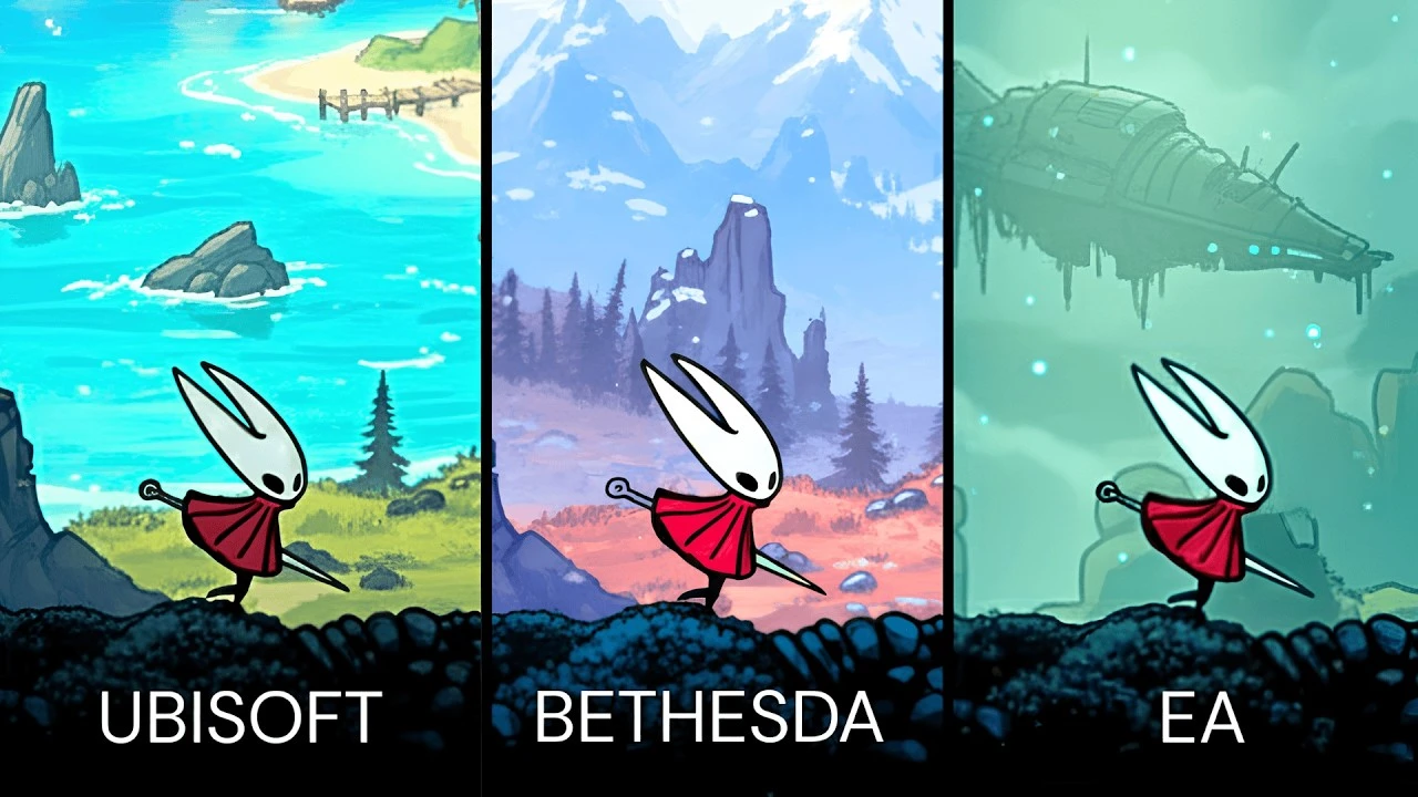 Если бы Hollow Knight: Silksong делали Ubisoft, Bethesda или EA