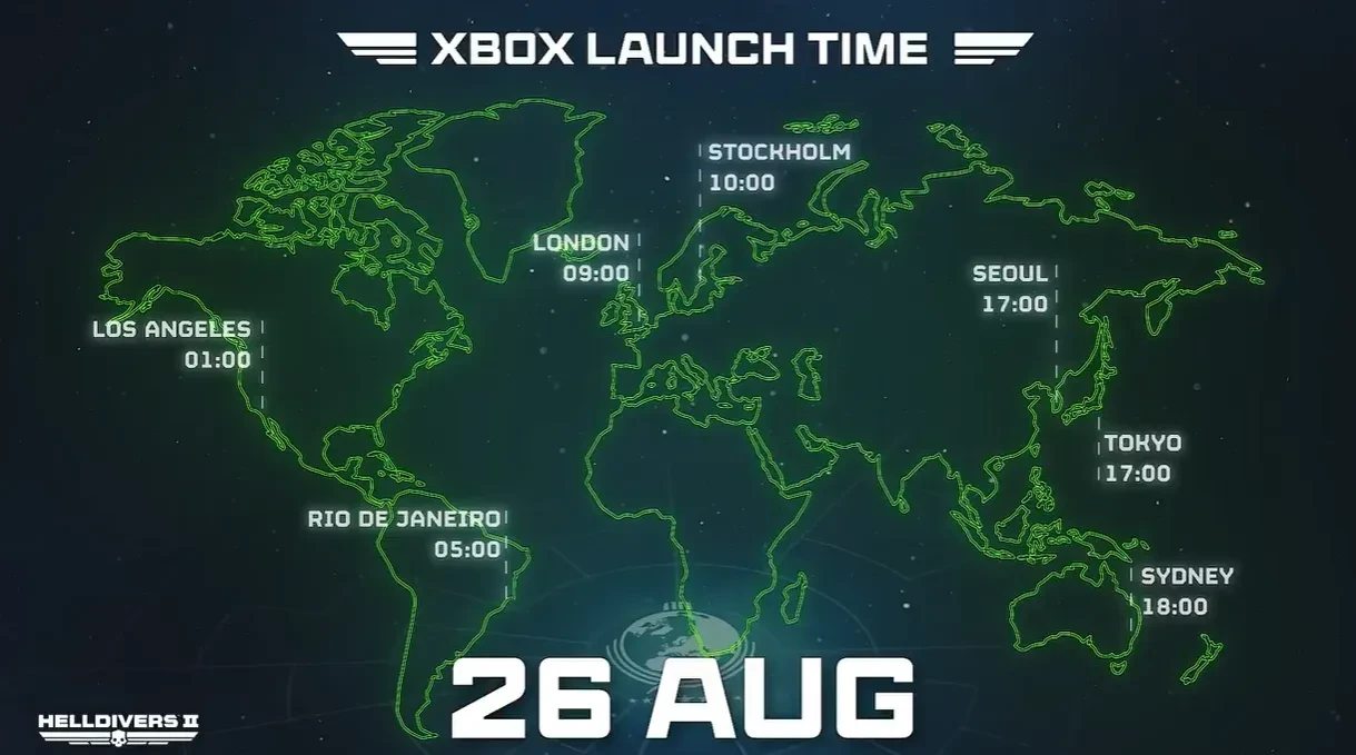 Создатели Helldivers 2 назвали точное время выхода игры на Xbox Series X/S в различных регионах