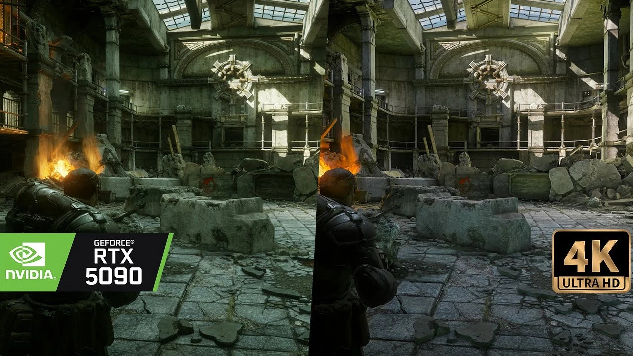 Gears of War Reloaded с RTX 5090 и добавленным рейтрейсингом