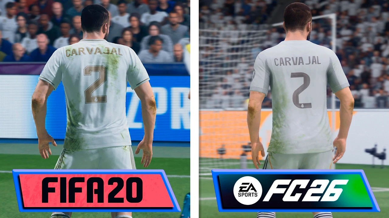 FIFA 20 против FC 26 - сравнение графики на PS4
