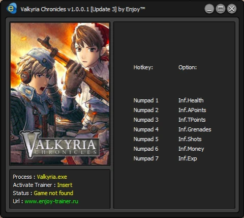 Valkyria Chronicles : Trainer/Трейнер [v1.0.0.1] [Update 3] [Enjoy][ETR]
