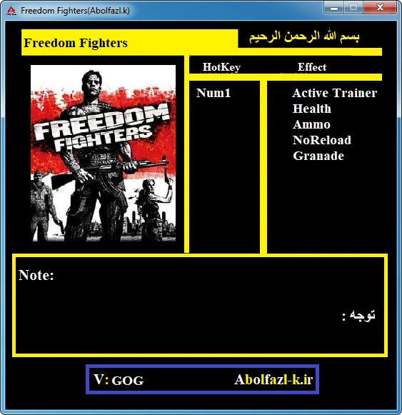 Freedom Fighters: Трейнер/Trainer (+4) [1.0/GOG] {Abolfazl.k}