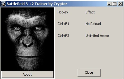 Battlefield 3: Трейнер/Trainer (+2) {Cryptor}