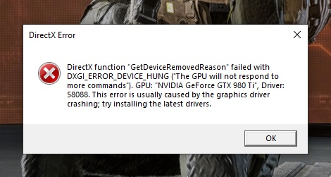DirrectX Error не даёт запустить катку