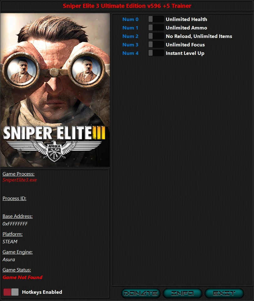 Sniper Elite 3 "Трейнер +5" [596] {iNvIcTUs oRCuS / HoG}