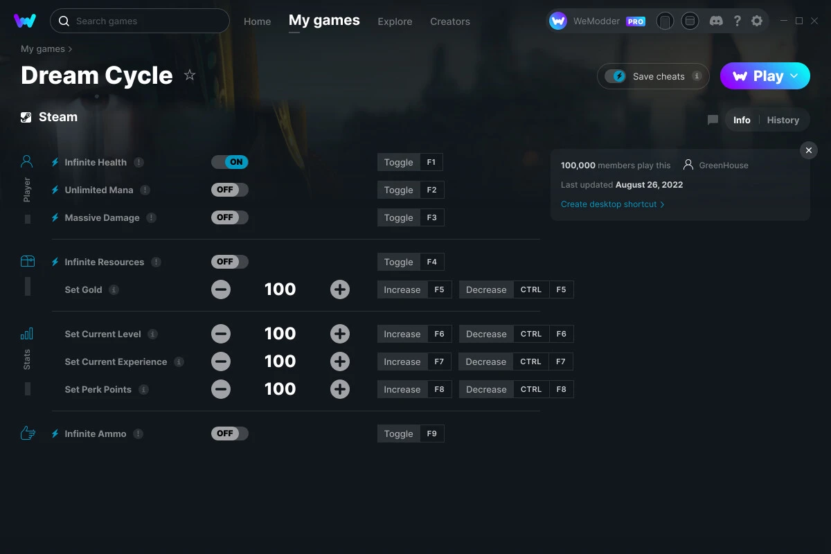 Dream Cycle "Трейнер +9" [UPD: 27.08.2022] {GreenHouse / WeMod}