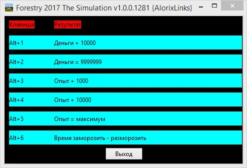 Forestry 2017 - The Simulation: Трейнер/Trainer (+6) [1.0.0.1281] {AlorixLinks}