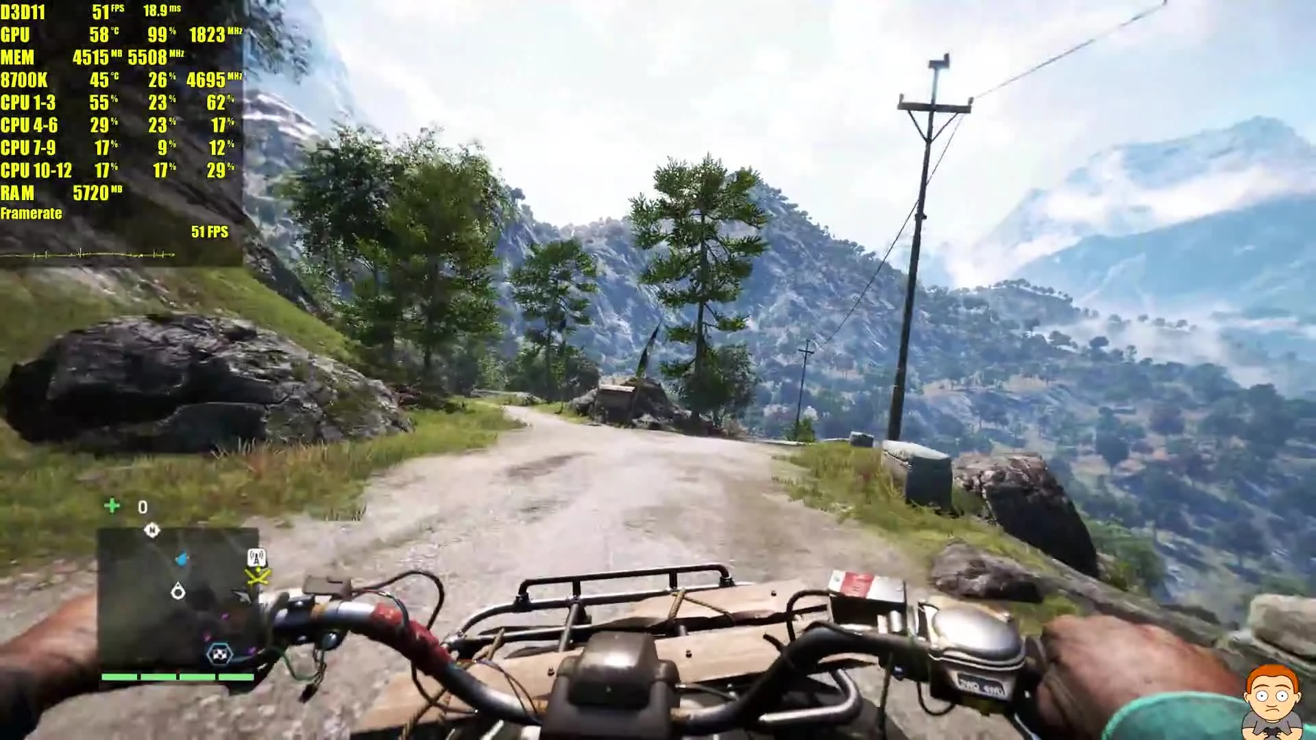 Тест производительности частоты кадров - Far Cry 4 Pc 4K Ultra Gameplay GTX 1080 TI 8700K