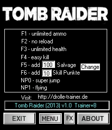 Tomb Raider (2013): Трейнер/Trainer (+8) [1.0] {dR.oLLe}