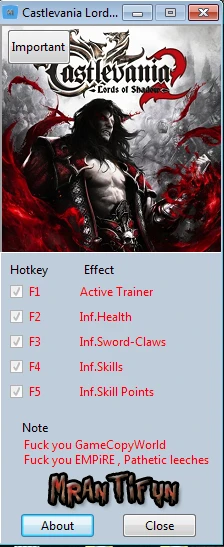 Castlevania ~ Lords of Shadow 2: Трейнер/Trainer (+5) [1.0] {MrAntiFun}