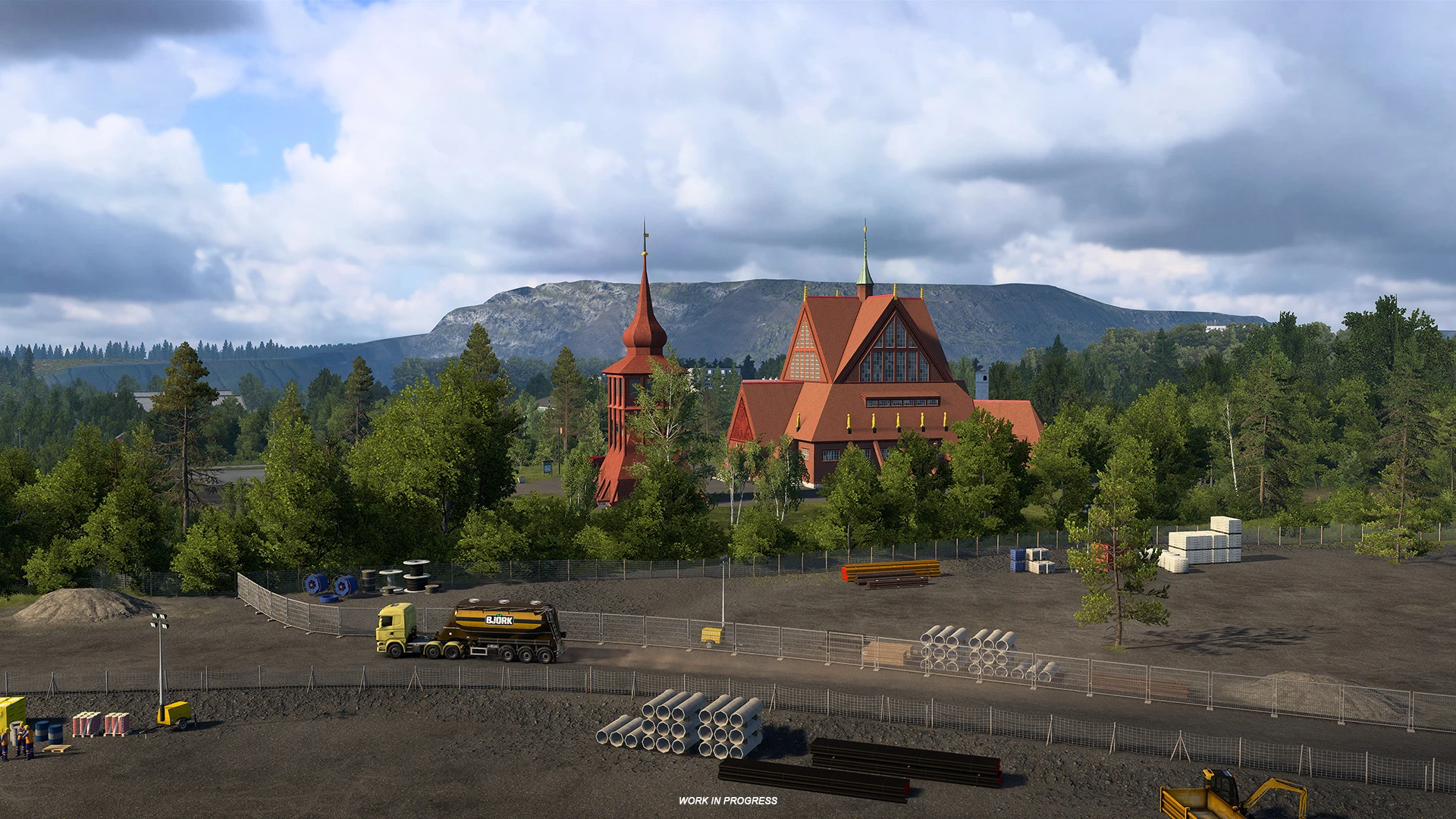 Новые скриншоты из будущего DLC Северные горизонты для Euro Truck Simulator 2 - 113-летняя деревянная церковь Кируны