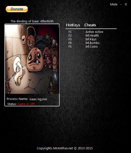 The.Binding of Isaac Afterbirth: Трейнер/Trainer (+4) {MrAntiFun}