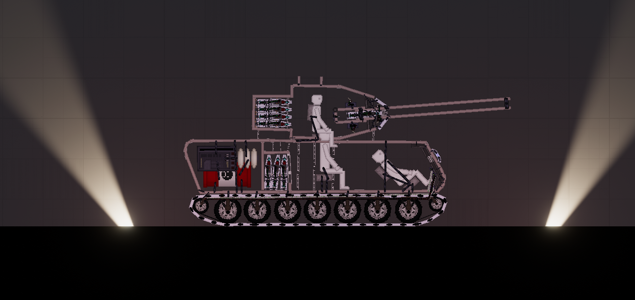 People Playground "Танк с приближенной реалистичной системой выстрела + снаряд" [1.28.2а]