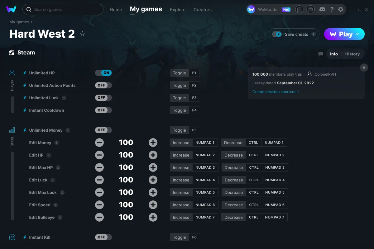 Hard West 2 "Трейнер +15" [UPD: 01.09.2022] {ColonelRVH / WeMod}