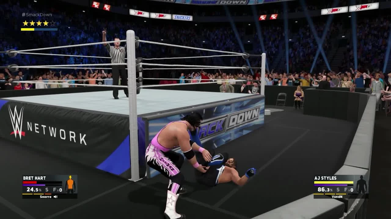 WWE 2K17 2K Tonight Online - Aj Styles VS Bret Hart