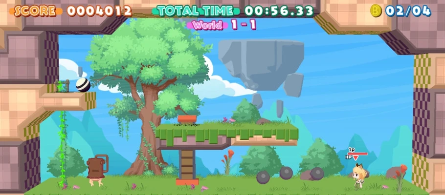 Геймплей режима испытаний из экшен-платформера Umihara Kawase BaZooKa!!