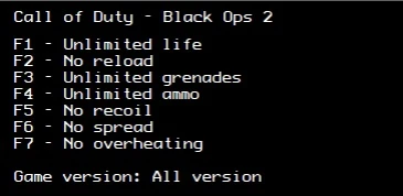 Call of Duty: Black Ops 2: Трейнер/Trainer (+7) [All Versions] {LIRW / GHL}