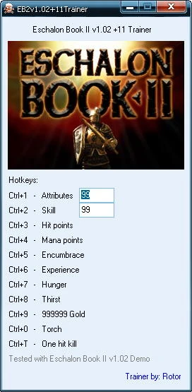 Eschalon Book: Трейнер (+11) [1.1]