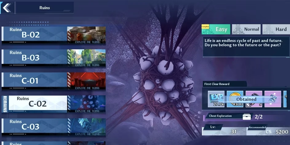 Расположение сундуков Tower Of Fantasy в руинах C-02