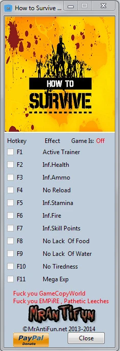How to Survive: Трейнер/Trainer (+10) [278121] {MrAntiFun}