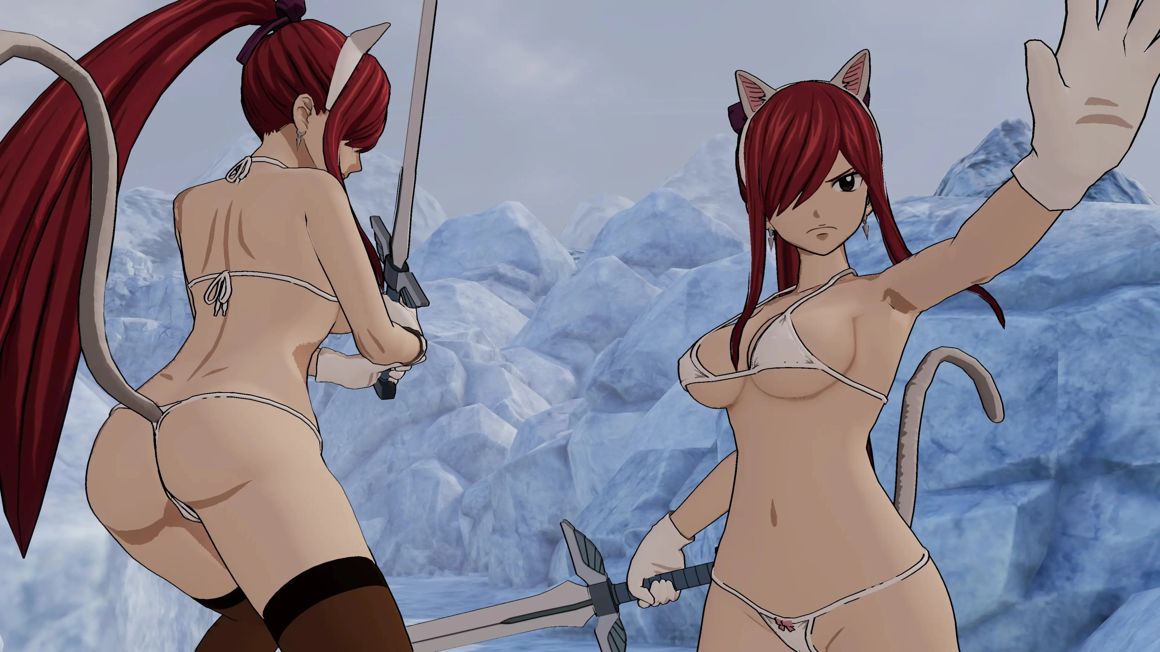 Fairy Tail "Эрза кошечка в бикини"