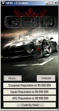 Race Driver: GRID: Трейнер (+3) [1.0]