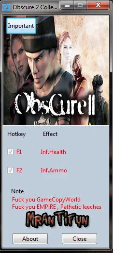 Obscure 2 Collection: Трейнер/Trainer (+2) [1.0] {MrAntiFun}