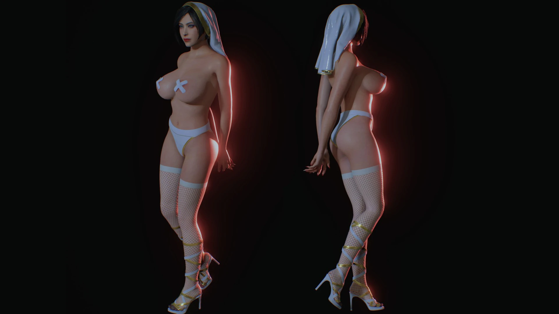 Resident Evil 2 "Ада - сексуальная монашка в белом латексном наряде"