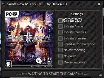 Saints Row 4: Трейнер/Trainer (+8) [1.0.0.1] {DenkA003 / GHL}