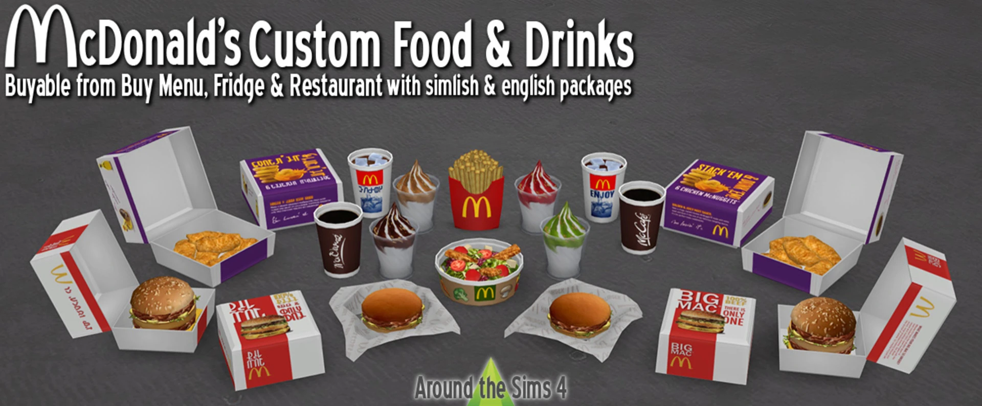 The Sims 4 "Пак для создания кафе McDonald's"