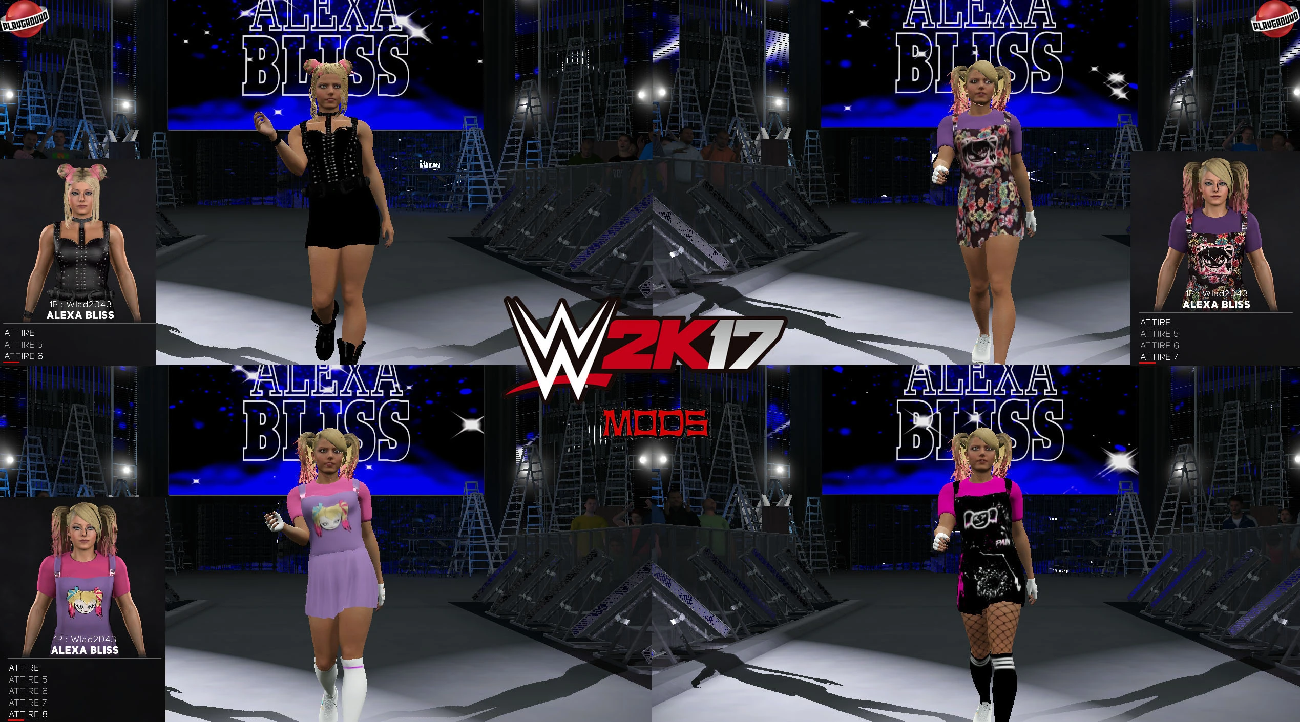 WWE 2K17 "Alexa Bliss (Fiend) + 4 Нарядов и Рендеры (Лицевая анимация) WWE 2K19 Порт мод"