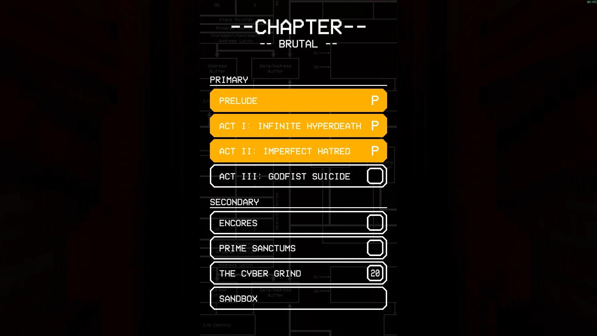 Ultrakill "Сохранение - открыты все виды оружия и секретные боссы. Также почти все уровни на п-ранг"