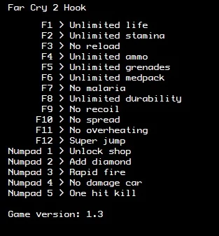Far Cry 2: Трейнер/Trainer (+17) [1.03 steam] {LIRW / GHL} - Updated: 01.05.2020