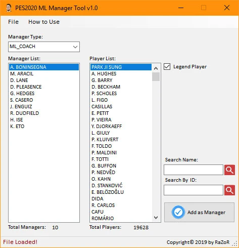 PES 2020 "ML Manager Tool v1.0"