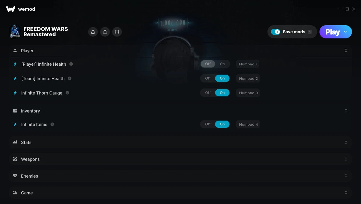 Freedom Wars Remastered "Трейнер +17" [UPD: 17.01.2025] {GreenHouse / WeMod}