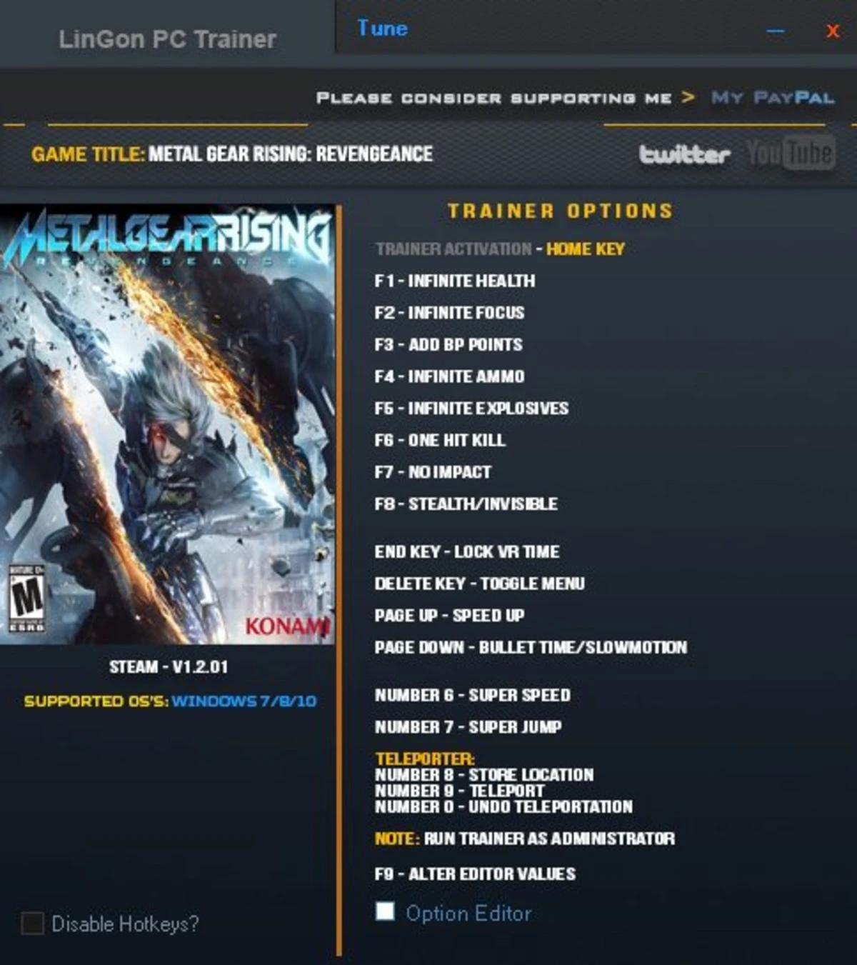 Metal Gear Rising: Revengeance "Трейнер +21" [UPD: 14.04.2022] {LinGon}